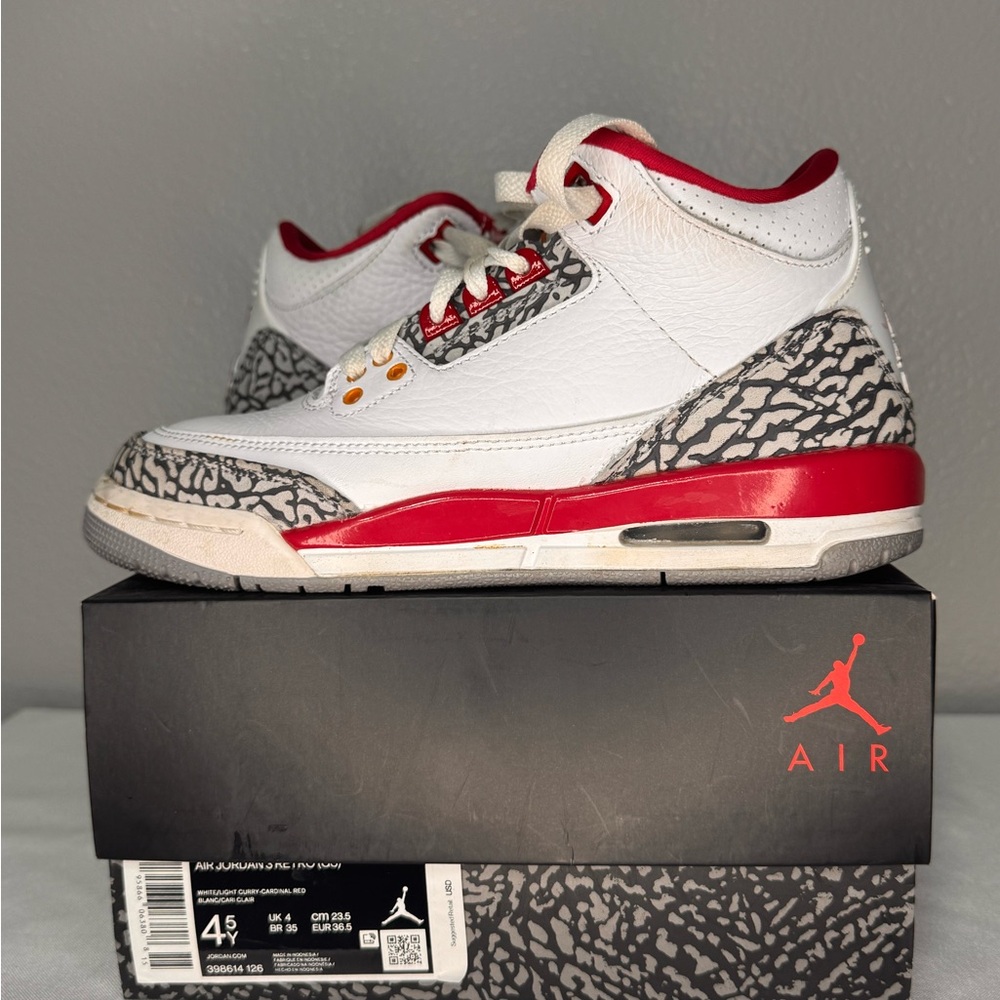 Jordan Retro 3 White Fire Red 4.5y